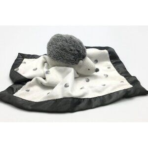 Cloud Island Hedgehog Lovey Security Blanket Gray Sensory Satin Trim 14x14